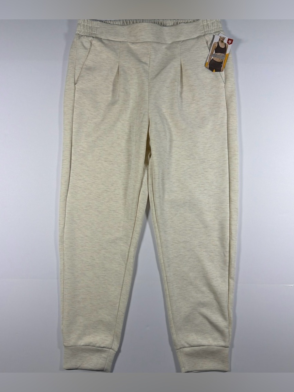 NWT Avia ScubaKnit Pleat Joggers Wheat Heather M 8-10